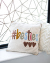 Embroidered Besties Cotton Cushion Cover