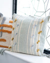 Embroidered Stripes Cushion Cover with Tassels