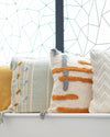Embroidered Stripes Cushion Cover with Tassels