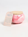 Hand-Poured French Cut Roses Calming Candle - Marbled Concrete Jar with Lid