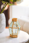 Handcrafted Small Golden Brass CandleLantern - Gold