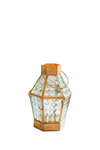 Handcrafted Small Golden Brass Candle Lantern - Gold