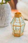 Handcrafted Small Golden Brass CandleLantern - Gold