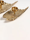 Handmade Gold Aluminium Tealight Holders (Set of 2)