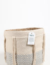 Handwoven Geometric Tasselled Storage Basket - Beige