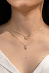 Lunar Star Layered Gold Brass Necklace