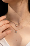 Lunar Star Layered Gold Brass Necklace