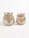 Mercury Toned Smokey Glass Votives (Set of 2)
