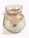 Mercury Toned Smokey Glass Votives (Set of 2)