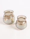Mercury Toned Smokey Glass Votives (Set of 2)
