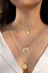 Moon Phases Layered Gold Brass Necklace
