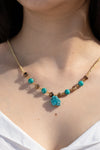 Natural Turquoise Gemstone Beaded Necklace