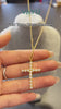Radiant Cross Pendant Gold Brass Necklace