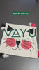 Embroidered Kitty Tasselled Cotton Cushion Cover