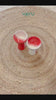 Hand Painted Stoneware Gelato Ice-cream, Dessert Bowls (Set of 2) in Red