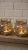 Mercury Toned Smokey Glass Candle Holders (Set of 2)