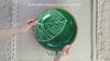 Enamelled Mango Wood Leaf Dish in Green