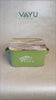 Dark Green Metal Bread Box with Mango Wood Lid - Small