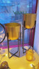 Handcrafted Sleek Gold Aluminium Planter with Stand (Set of 2)