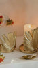 Gold Aluminium Palm Leaf Candle Holders (Set of 2)
