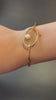 Ethereal Pearl & Hammered Gold Brass Bracelet
