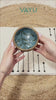 Tropical Leaves Teal Enamelled & Turned Mango Wood Bowl