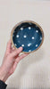 Enamelled Polka Dotted Navy Blue Wooden Bowl