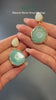 Green and White Azurite Drusy Geode Gold Drop Earrings