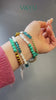 Turquoise & Gold Boho Stacking Glass Beaded Bracelet Set