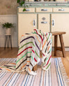 Striped Multicolour Crochet Throw